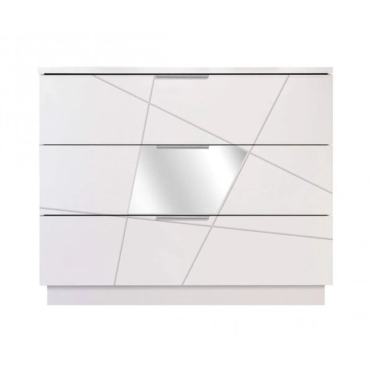 Cassettiere > Dmora Cassettiera 3 cassetti bianca 104x85h cm - Nilam Bianco