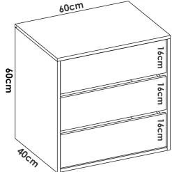 Cassettiera 3 cassetti bianca 60x60h cm - Ackerman