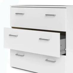 Cassettiere > Dmora Cassettiera 3 cassetti bianca 74x69h cm - Adal Bianco
