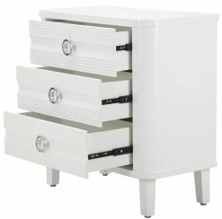 Cassettiere > Dmora Cassettiera 3 cassetti bianca e oro 80x79h cm - Rouge Oro, Bianco