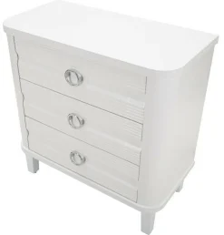 Cassettiere > Dmora Cassettiera 3 cassetti bianca e oro 80x79h cm - Rouge Oro, Bianco