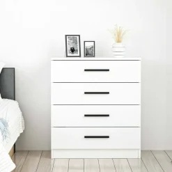 Cassettiere > Dmora Cassettiera 4 cassetti bianca 70x42h cm - Kalmaegi Bianco