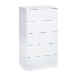 Salotto|Camera Da Letto > Dmora Cassettiera 5 cassetti bianca 60x110h cm - Armenia Bianco