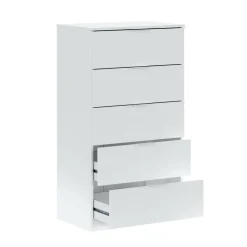 Salotto|Camera Da Letto > Dmora Cassettiera 5 cassetti bianca 60x110h cm - Armenia Bianco