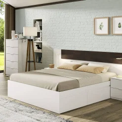 Salotto|Camera Da Letto > Dmora Cassettiera 5 cassetti bianca 60x110h cm - Armenia Bianco