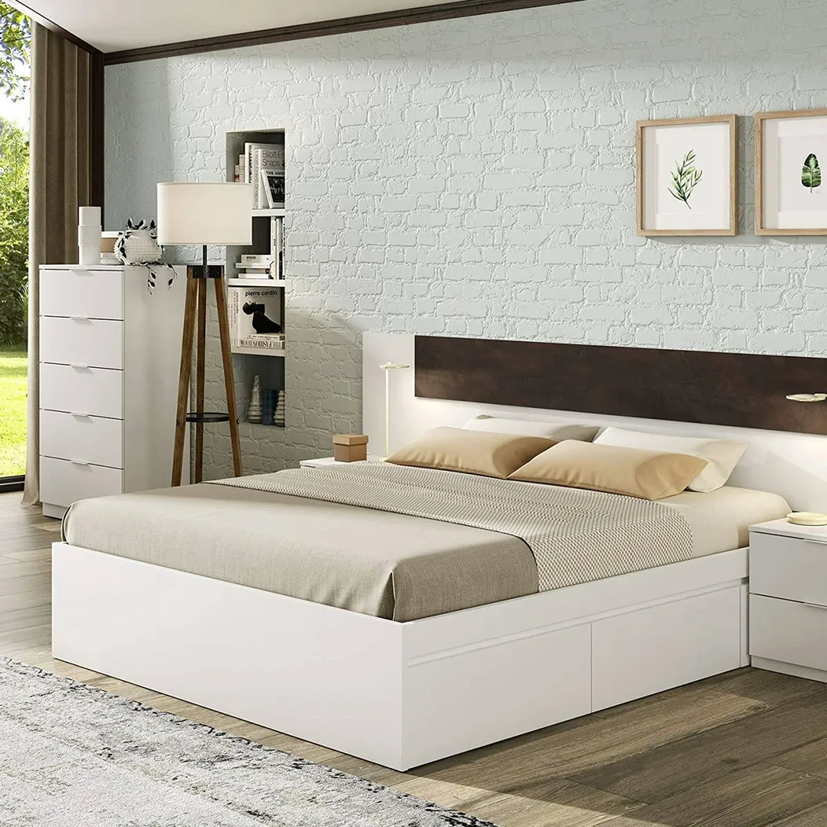 Salotto|Camera Da Letto > Dmora Cassettiera 5 cassetti bianca 60x110h cm - Armenia Bianco