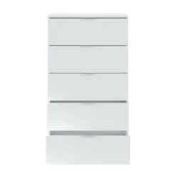 Salotto|Camera Da Letto > Dmora Cassettiera 5 cassetti bianca 60x110h cm - Armenia Bianco