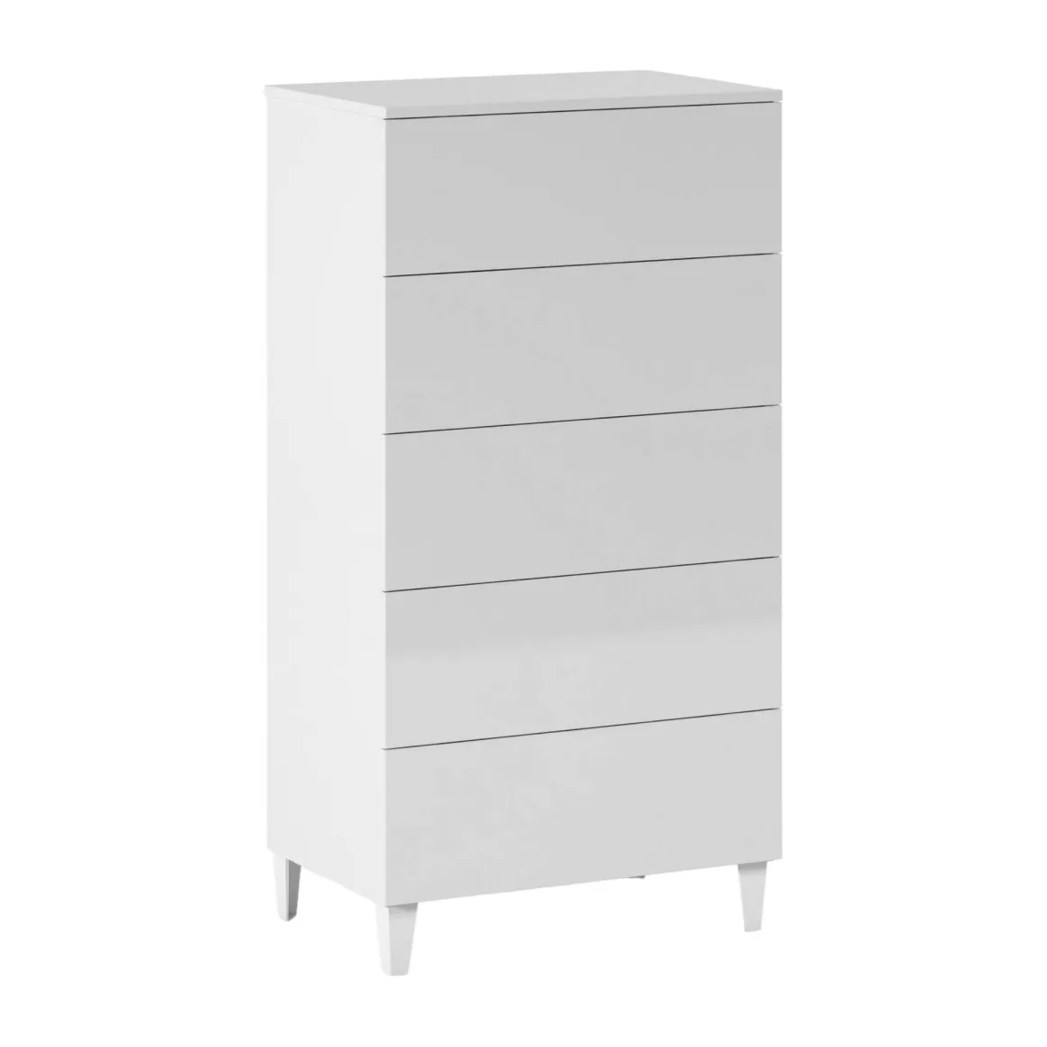 Salotto|Camera Da Letto > Dmora Cassettiera 5 cassetti bianca 61x118h cm - Armo Bianco