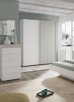 Salotto|Camera Da Letto > Dmora Cassettiera 5 cassetti bianca 61x118h cm - Armo Bianco