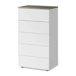 Cassettiera 5 cassetti bianca e rovere 61x109h cm - Amazon