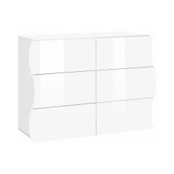 Cassettiera 6 cassetti bianca lucida 111x82h cm - Aton