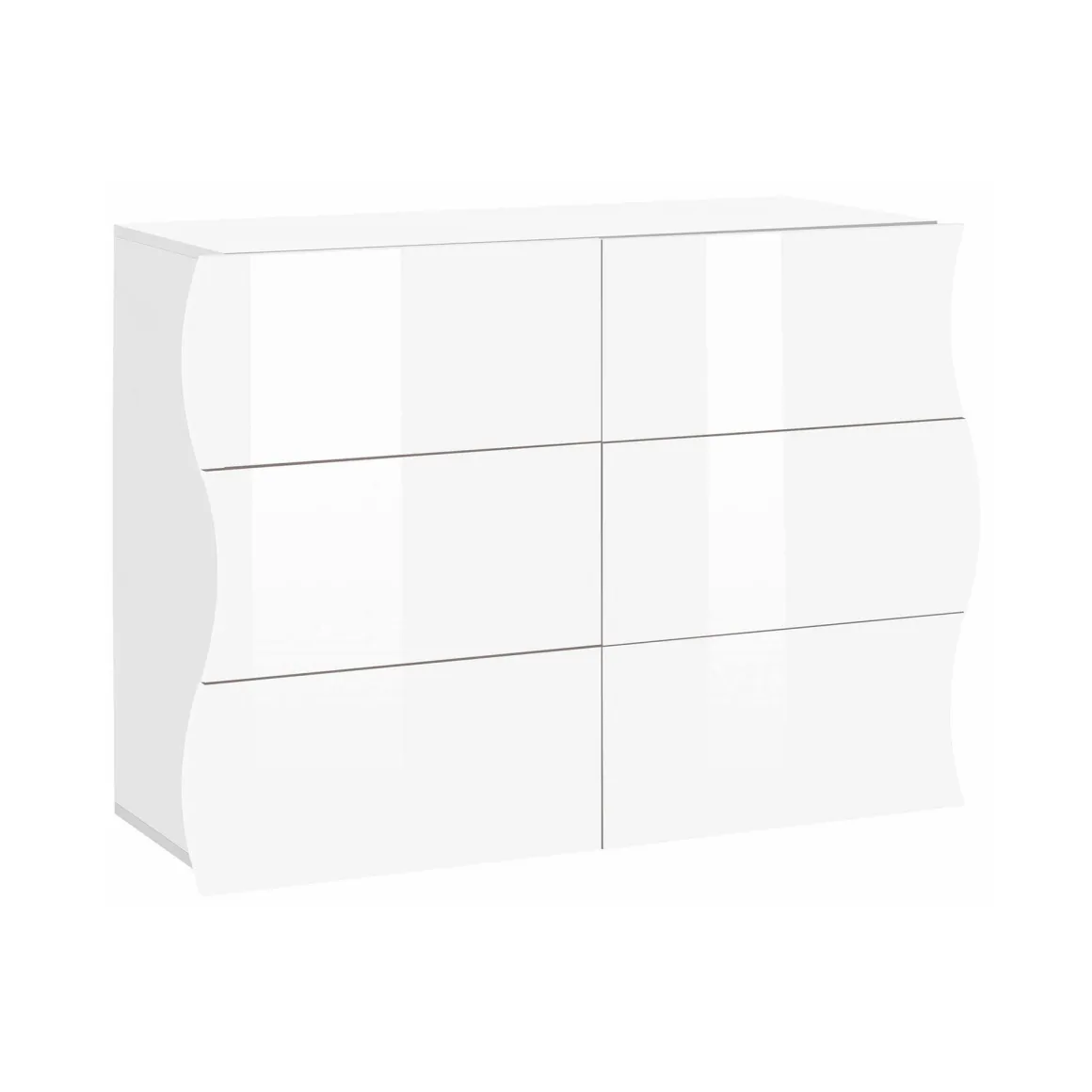 Cassettiera 6 cassetti bianca lucida 111x82h cm - Aton