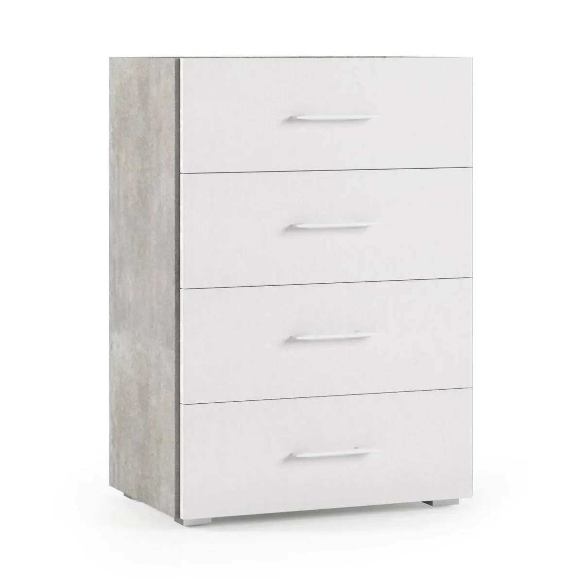 Salotto|Camera Da Letto > Dmora Cassettiera 4 cassetti cemento e bianca 60x87h cm - Solano Bianco, Grigio Cemento
