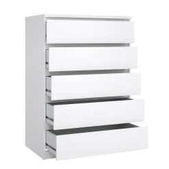 Cassettiera cassetti grandi bianca lucida 77x111h cm - Ansel