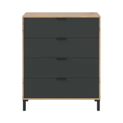 Cassettiera 4 cassetti legno e antracite 77x93h cm - Alfana