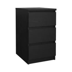 Cassettiere > Dmora Cassettiera 3 cassetti nera 50x70h cm - Accudino Nero