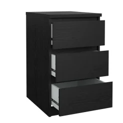 Cassettiere > Dmora Cassettiera 3 cassetti nera 50x70h cm - Accudino Nero