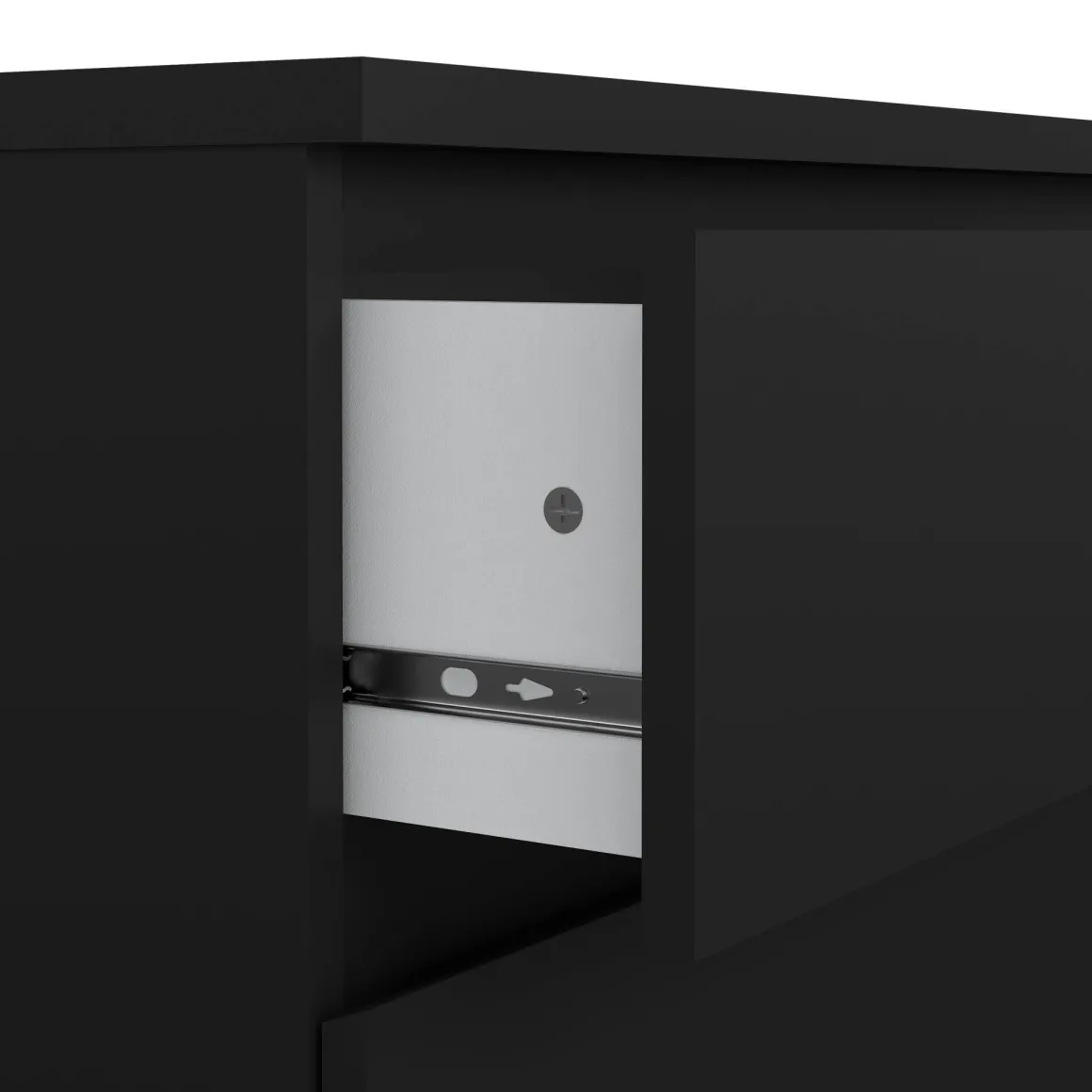 Cassettiera 3 cassetti nera 77x70h cm - Artic