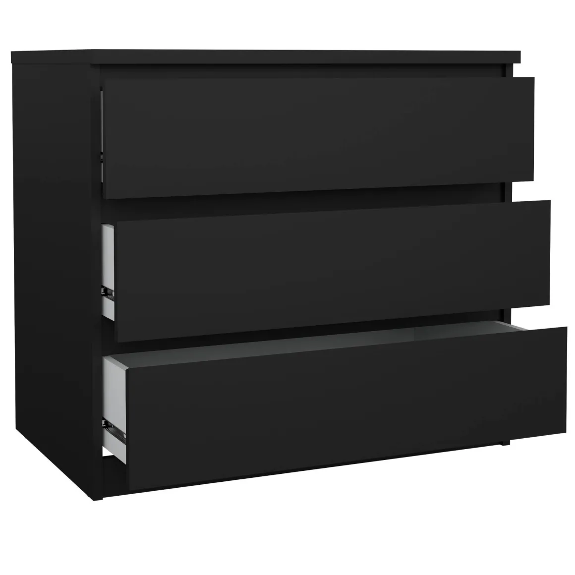 Cassettiera 3 cassetti nera 77x70h cm - Artic