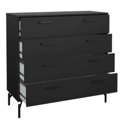 Cassettiere > Dmora Cassettiera 4 cassetti nera 98x95h cm - Puglia Nero