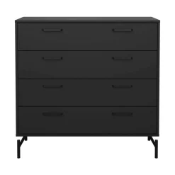 Cassettiere > Dmora Cassettiera 4 cassetti nera 98x95h cm - Puglia Nero