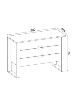 Cassettiere > Dmora Cassettiera 3 cassetti noce e antracite 110x76h cm - Jova Nero Antracite, Marrone Noce