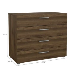 Cassettiera 4 cassetti noce 80x68h cm - Arwen