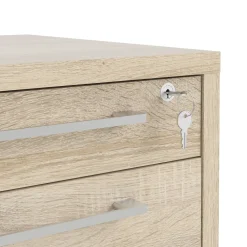 Cassettiere > Dmora Cassettiera 4 cassetti quercia 49x68h cm - Ariosto Marrone Quercia