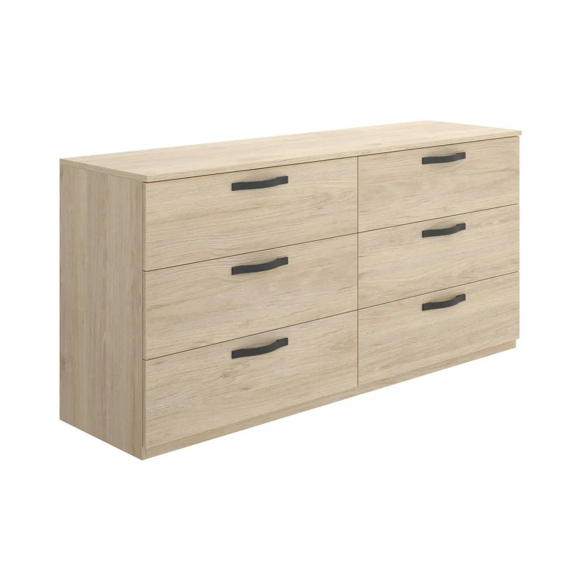 Salotto|Camera Da Letto > Dmora Cassettiera 6 cassetti rovere e antracite 120x82h cm - Esculapio Nero Antracite, Marrone Rovere