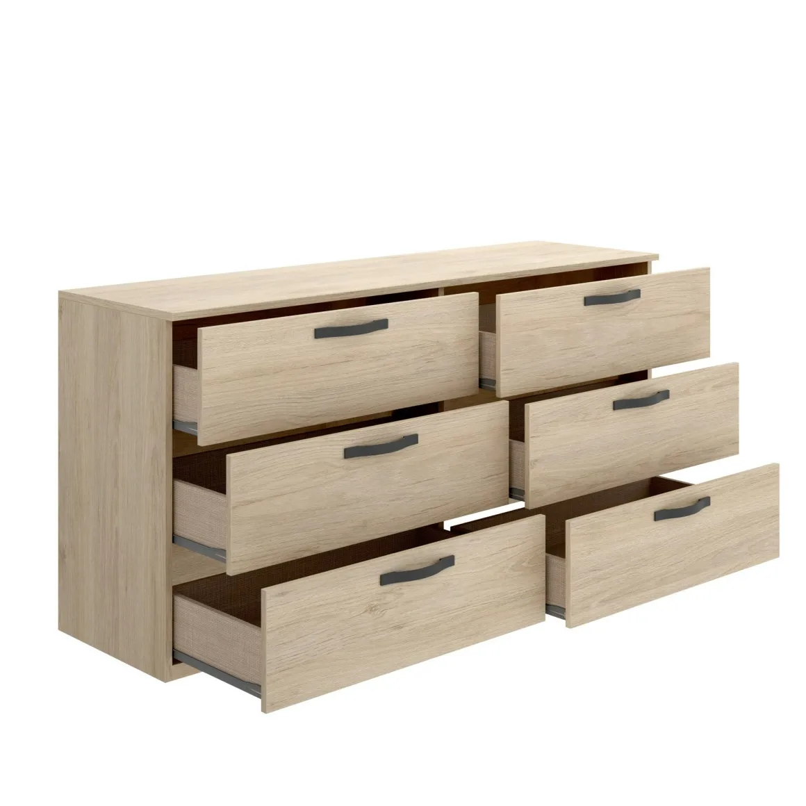 Salotto|Camera Da Letto > Dmora Cassettiera 6 cassetti rovere e antracite 120x82h cm - Esculapio Nero Antracite, Marrone Rovere