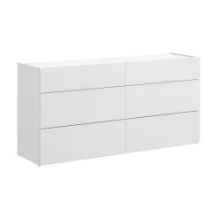 Salotto|Camera Da Letto > Dmora Cassettiera con maniglie bianca 120x62h cm - Avana Bianco