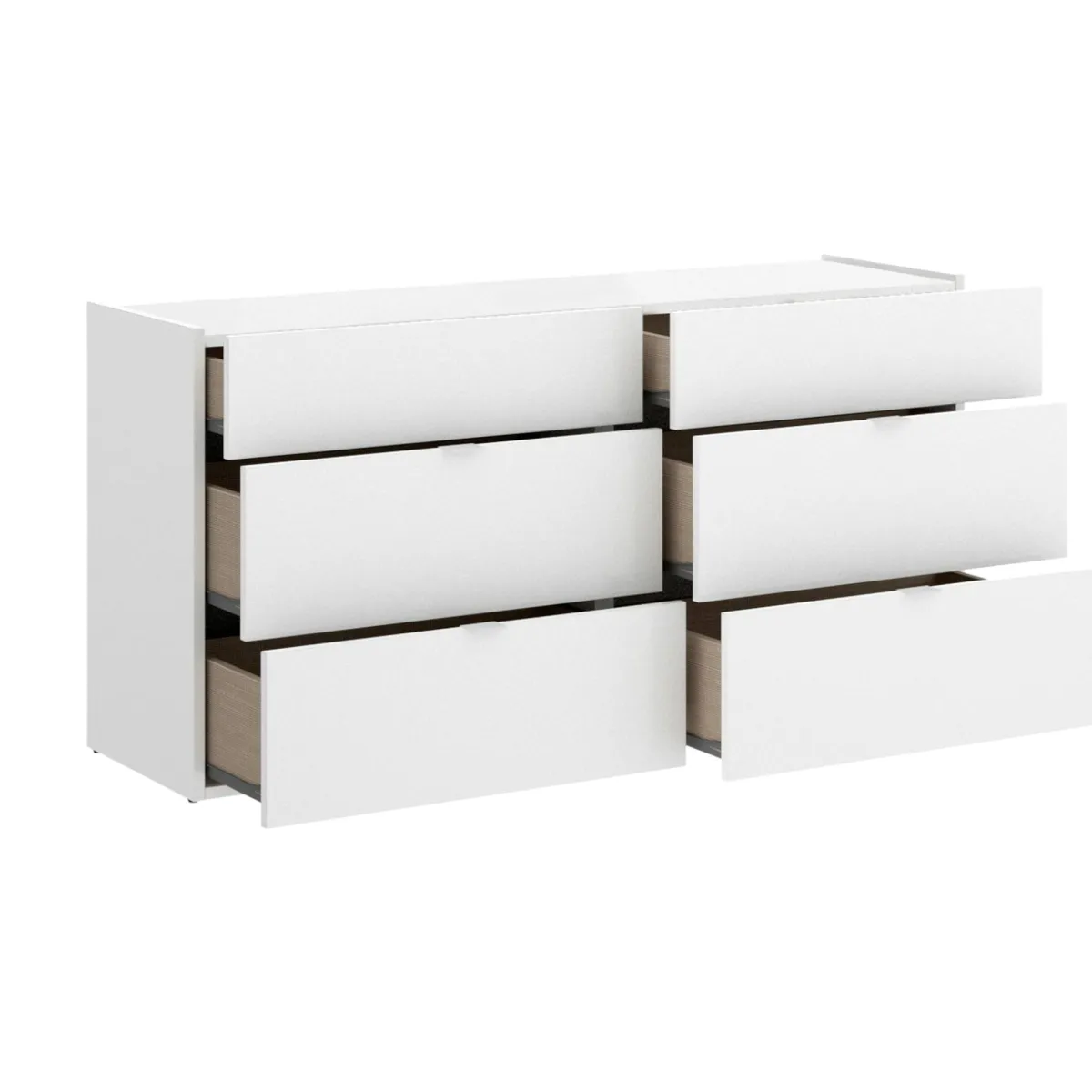 Salotto|Camera Da Letto > Dmora Cassettiera con maniglie bianca 120x62h cm - Avana Bianco