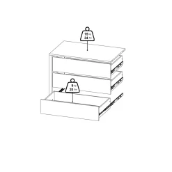 Cassettiere > Dmora Cassettiera con maniglie bianca 87x69h cm - Boulogne Bianco