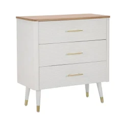 Cassettiera con maniglie bianca e marrone 78x80h cm - Phaidone