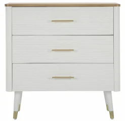 Cassettiera con maniglie bianca e marrone 78x80h cm - Phaidone