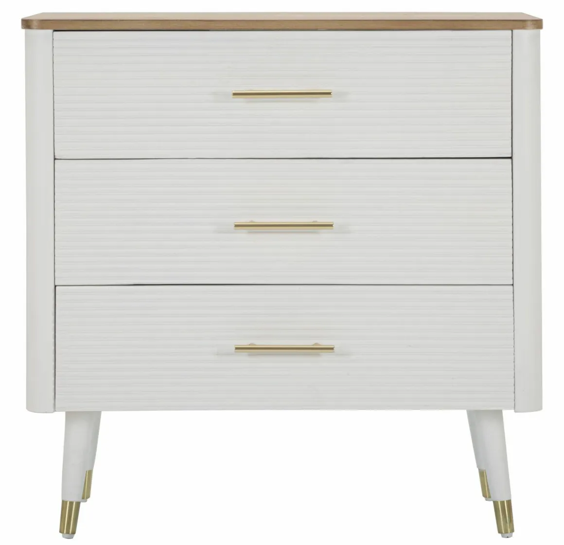 Cassettiera con maniglie bianca e marrone 78x80h cm - Phaidone