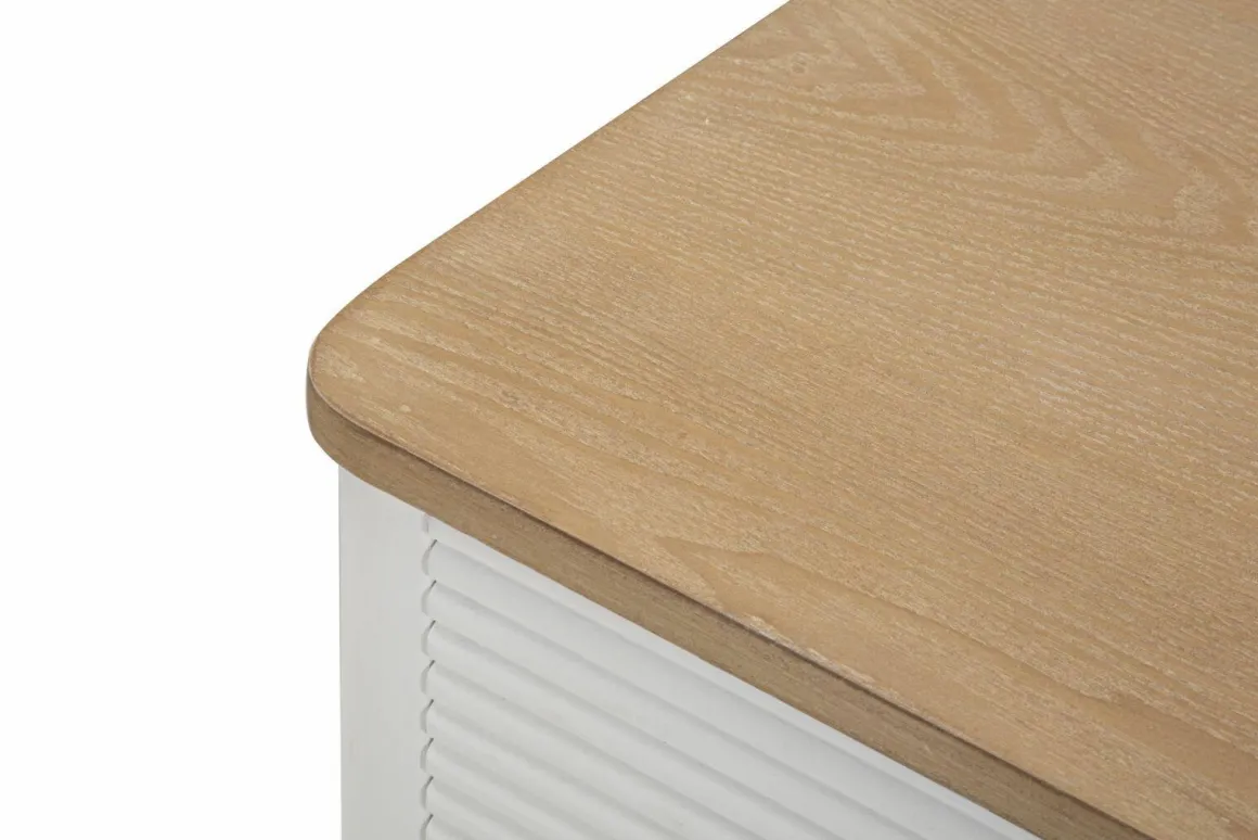 Cassettiera con maniglie bianca e marrone 78x80h cm - Phaidone