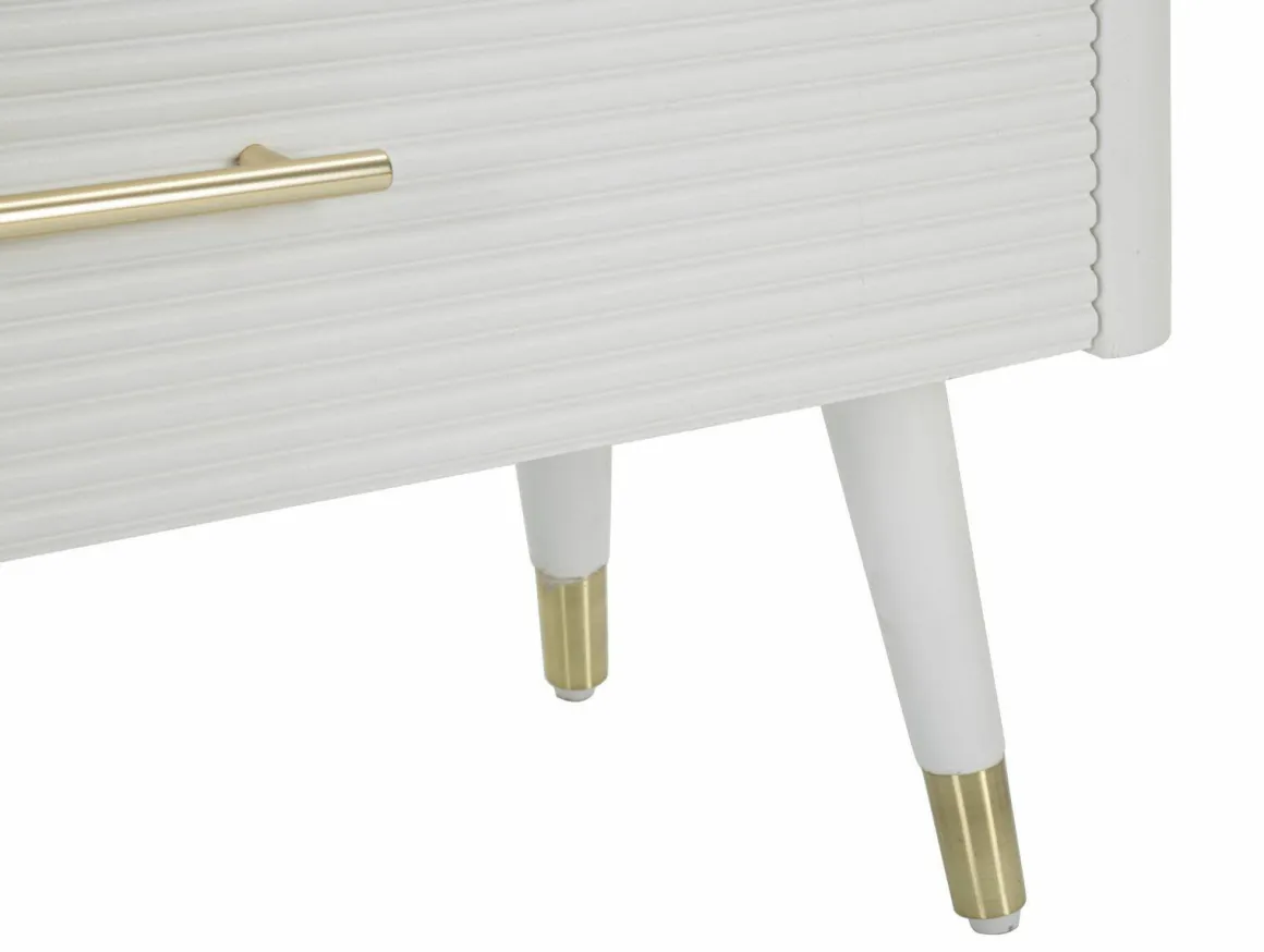 Cassettiera con maniglie bianca e marrone 78x80h cm - Phaidone