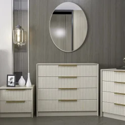 Cassettiera con maniglie cemento 100x85h cm - Nepartak
