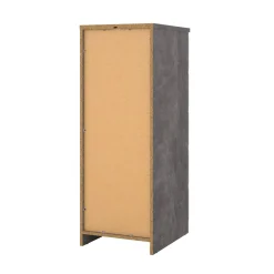 Cassettiera con maniglie cemento e bianca lucida 50x111h cm - Achaldi