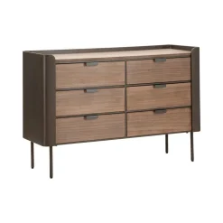 Cassettiera con maniglie grigia e marrone 120x79h cm - Kasten