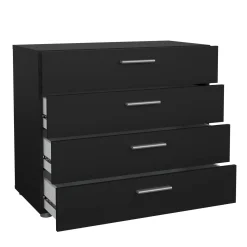 Cassettiere > Dmora Cassettiera con maniglie nera 80x68h cm - Arwen Nero