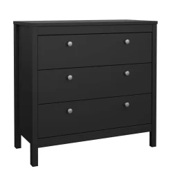 Cassettiere > Dmora Cassettiera con maniglie nera 82x98h cm - Nicholas Nero