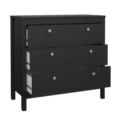 Cassettiere > Dmora Cassettiera con maniglie nera 82x98h cm - Nicholas Nero
