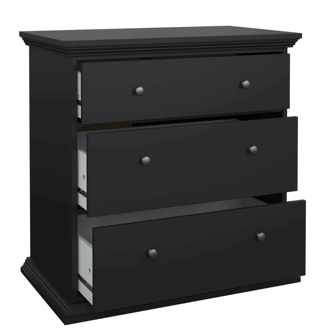 Cassettiera con maniglie nera 86x88h cm - Domeng