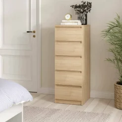 Cassettiere > Dmora Cassettiera con maniglie rovere 50x111h cm - Achaldi Marrone Rovere