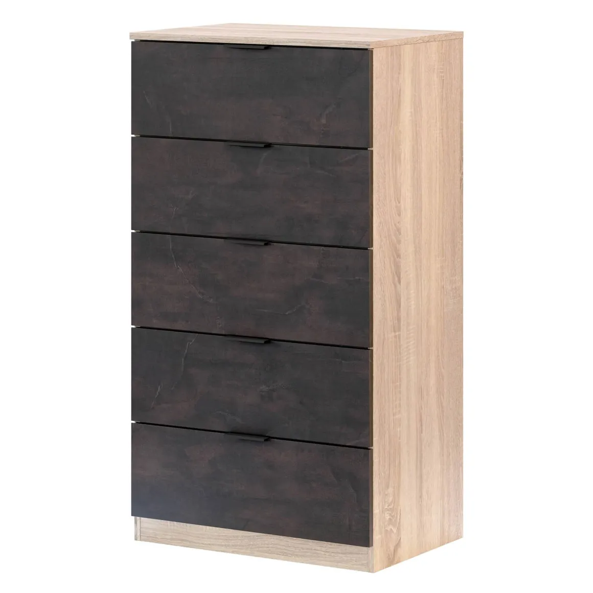 Cassettiera con maniglie rovere e antracite 60x110h cm - Armenia