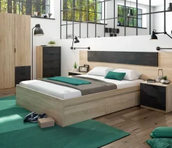 Cassettiera con maniglie rovere e antracite 60x110h cm - Armenia