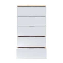 Cassettiera con maniglie rovere e bianca 60x110h cm - Armenia