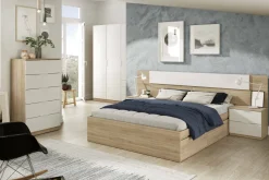 Cassettiera con maniglie rovere e bianca 60x110h cm - Armenia